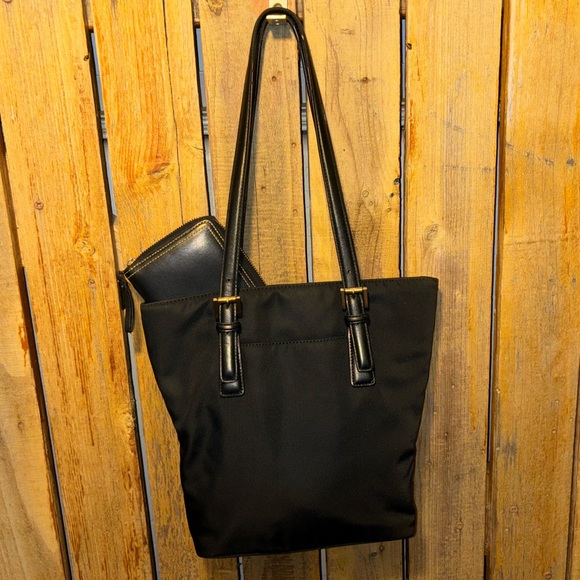 Coach Vintage Black Twill Bag with Leather Trim and Wallet - Picture 4 of 11